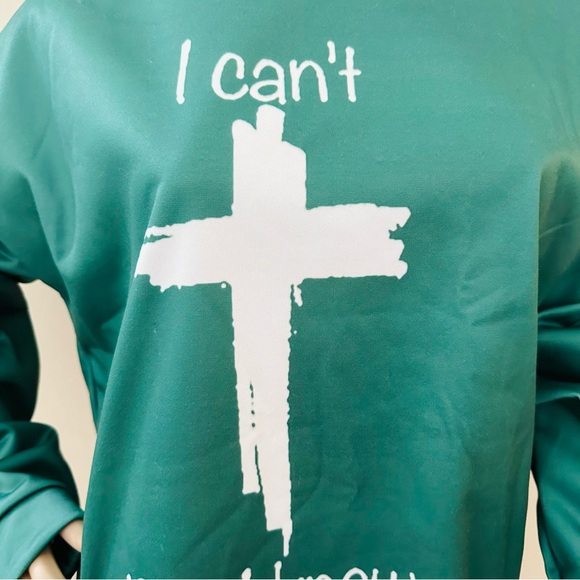 I CAN'T BUT I KNOW A GUY Green Fleece Pullover Sweatshirt Sz Sz XL - Picture 2 of 9
